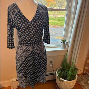 Prana Belladonna Bandana Paisley Faux-Wrap Dress size Large